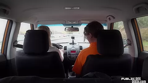 Driving nerdy blonde spoon fucked by her tutor after bj