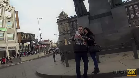 HUNT4K. Man recorded on camera how he picked up slutty brunette