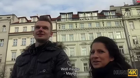 HUNT4K. Man recorded on camera how he picked up slutty brunette