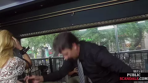 Public anal slut mouthjizzed after 3some in front of