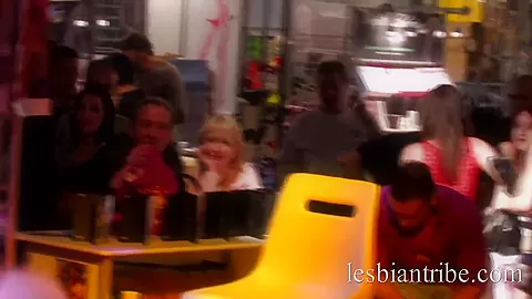 LESBIANTRIBE hot Lesbian party threesome in night club