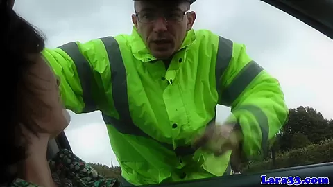 Mature british skank swallows police cum