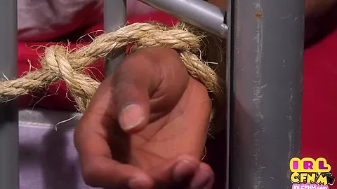 CFNM IR femdom babe in nightgown sucking bondage BBC guy