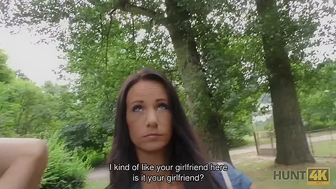 HUNT4K. Girl has lost money so she earns it by making her BF cuckold