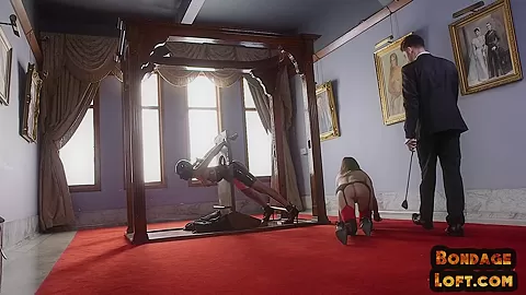 Bondage sluts dominated with dick before facial cumshot