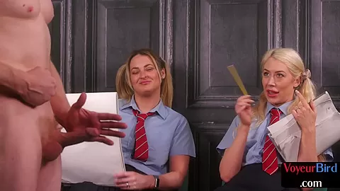 CFNM college slut teasing jerker while jerking dick