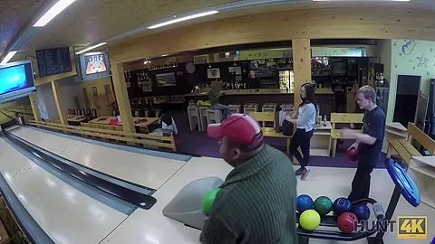 HUNT4K. Cuckold allows guy please his cute GF right in bowling club