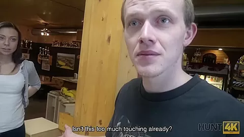 HUNT4K. Cuckold allows guy please his cute GF right in bowling club