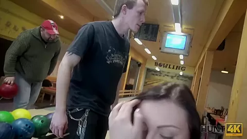 HUNT4K. Cuckold allows guy please his cute GF right in bowling club