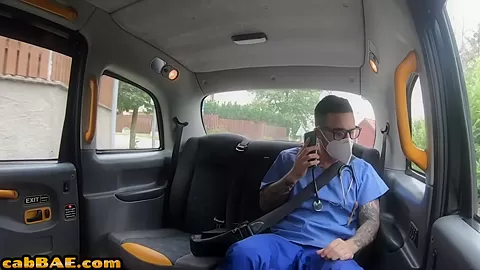Blackhaired cabbie gets doggy pounded before riding cock