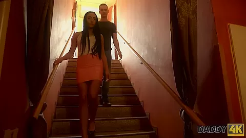 DADDY4K. Pretty chick wanted to experience old and young sex with Step dad