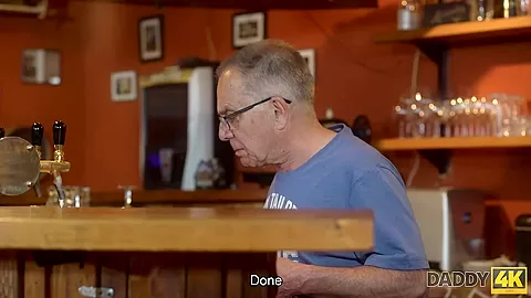 DADDY4K. Pretty chick wanted to experience old and young sex with Step dad