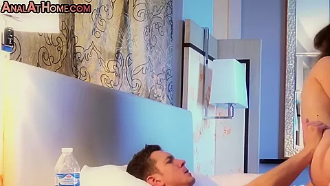 Busty DP amateur babe 3some banged at home by big cocks