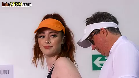 CFNM tennis femdom amateur MILF and babes in group HJ action