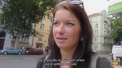 HUNT4K. Slutty girl rides stranger's rod in front of crushed cuckold