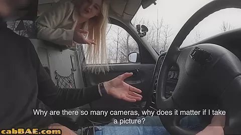 Bigass taxi babe in pantyhose banged in car by taxi driver