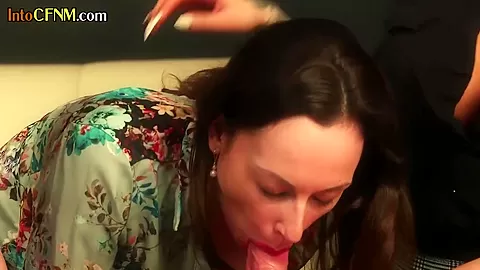 CFNM classy femdom British MILFS suck cock in group