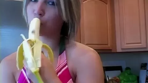 Sweet Babe Licking Banana photoshoot