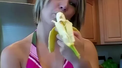 Sweet Babe Licking Banana photoshoot