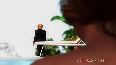 Super sexy girls get fucked by huge black cocks outdoor in a luxury villa