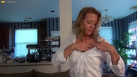 Naughty American Secretary Playing With Her Pussy - MatureNL
