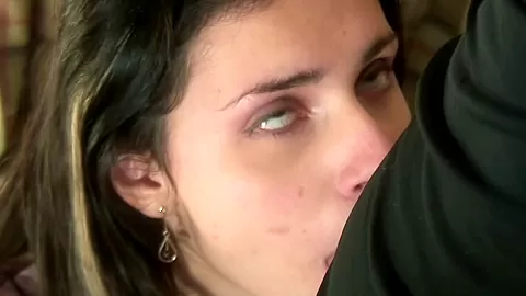 Hot minx swallows cum in her sex debut on camera