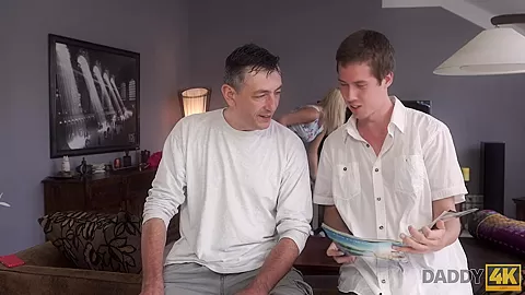 DADDY4K. Excited Step dad tastes pussy of Step son's hot and sexy girlfriend
