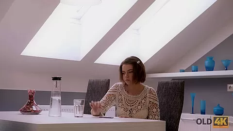 OLD4K. Step dad knew the best way to relax cute girlfriend with big tits