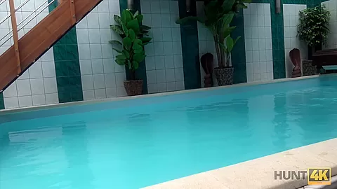 HUNT4K. Young cuckold let stranger nail slutty girlfriend by pool
