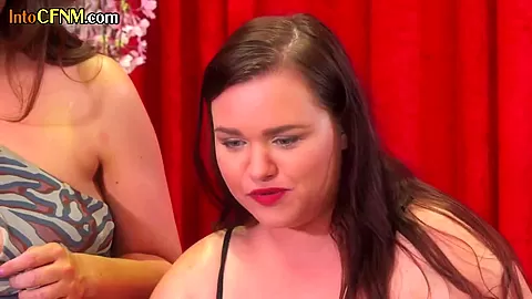 CFNM deepthroating group action by slutty femdom strippers