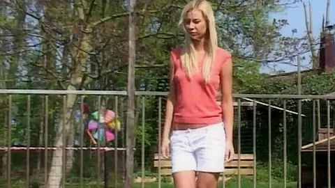 Jealous blonde punishes slut with spank and cock suck