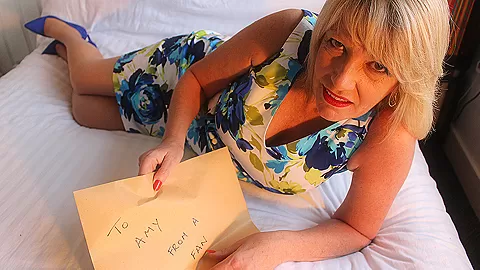British Mature Amy Trying Out A Dildo Received From A Fan - MatureNL