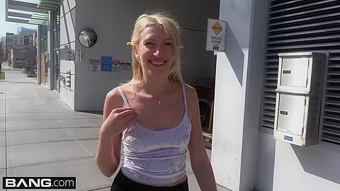 Russian MILF Angelina Bonnet flashes her tits in public