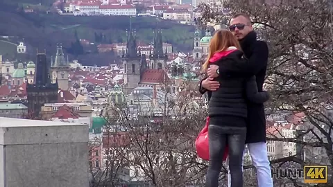 HUNT4K. For money sexy redhead is ready to cheat on her dumb man