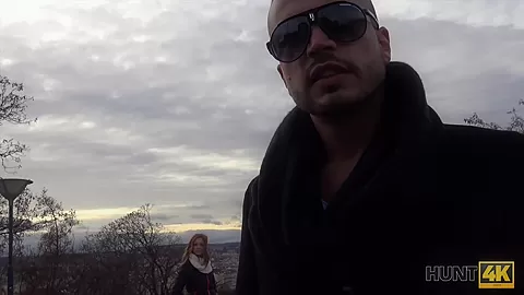 HUNT4K. For money sexy redhead is ready to cheat on her dumb man