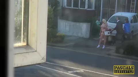 Busty British bimbo drilled hard in all of her holes