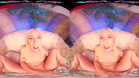 Big tit blonde plays with her toys in virtual reality