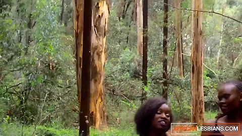 Ebony Black Lesbians Pick Up Sweet Fruits And Make Love