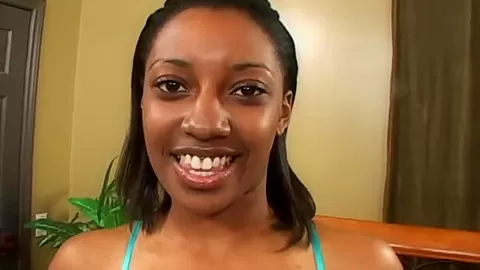 Sexy cock sucking ebony teen 18+ blows white cock