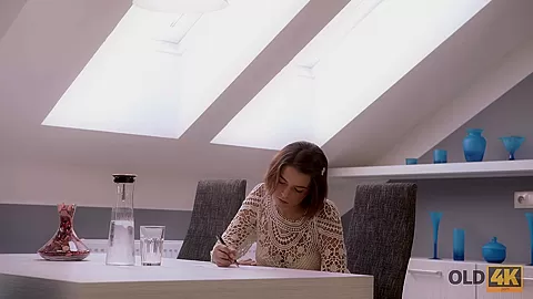 OLD4K. Busty cutie enjoys spontaneous sex with mature gentleman