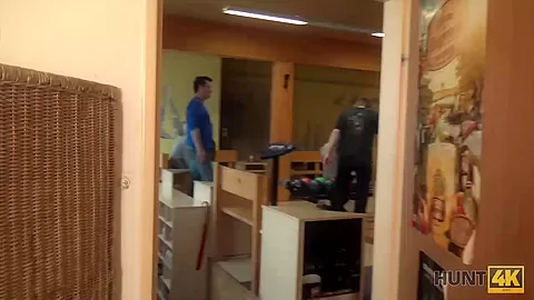 HUNT4K. Guy penetrates attractive beauty while cuckold plays bowling