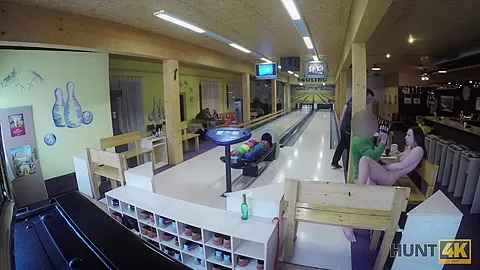HUNT4K. Guy penetrates attractive beauty while cuckold plays bowling