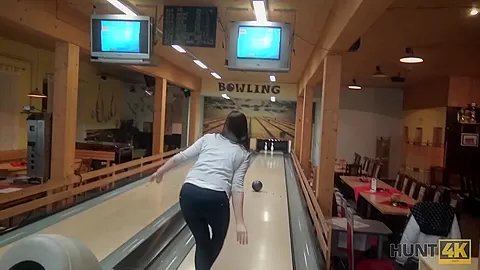 HUNT4K. Guy penetrates attractive beauty while cuckold plays bowling