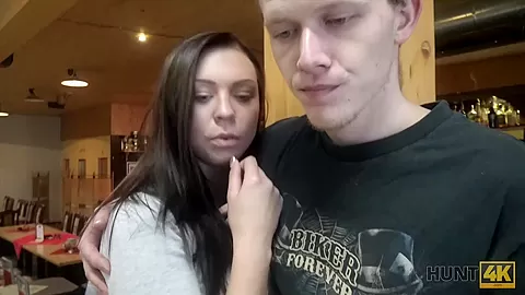HUNT4K. Guy penetrates attractive beauty while cuckold plays bowling
