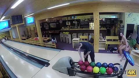 HUNT4K. Guy penetrates attractive beauty while cuckold plays bowling