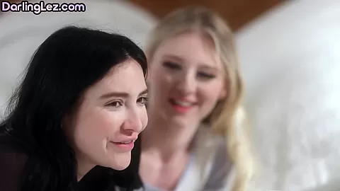 Petite nympho lesbian bitches lick pussies in threesome