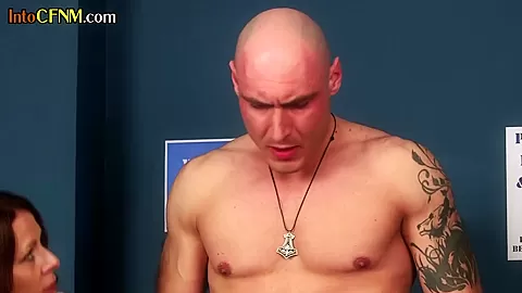 Police CFNM sluts in group cockwanking action with prisoner