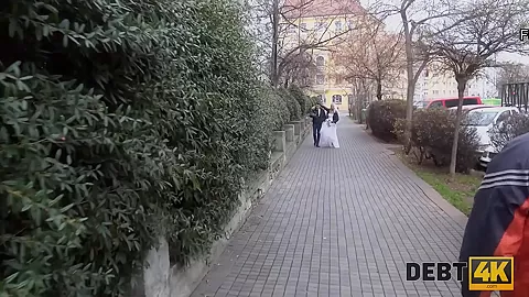 DEBT4k. Groom has to watch brides sex with insistent debt collector