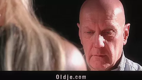 Blonde teen 18+ slut seduces grandpa to fuck