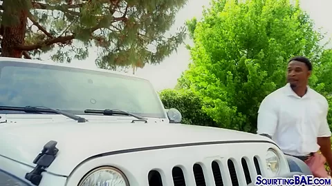 Busty squirting babes fucked in threeway by black cock